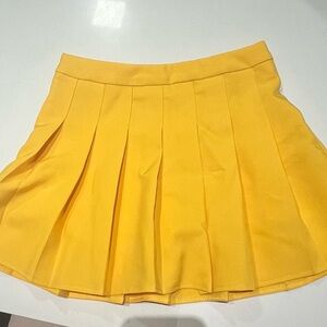 Yellow Pleated Mini Skirt/Skort